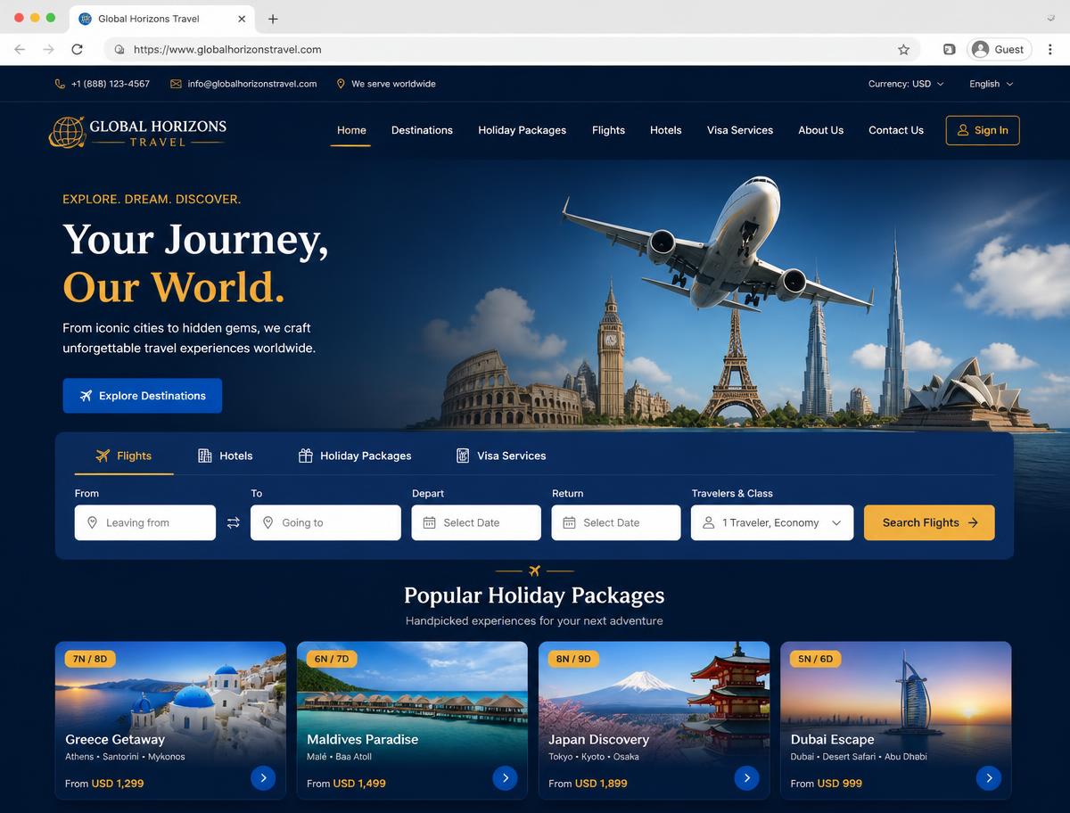 Skyfly International Pvt Ltd website preview
