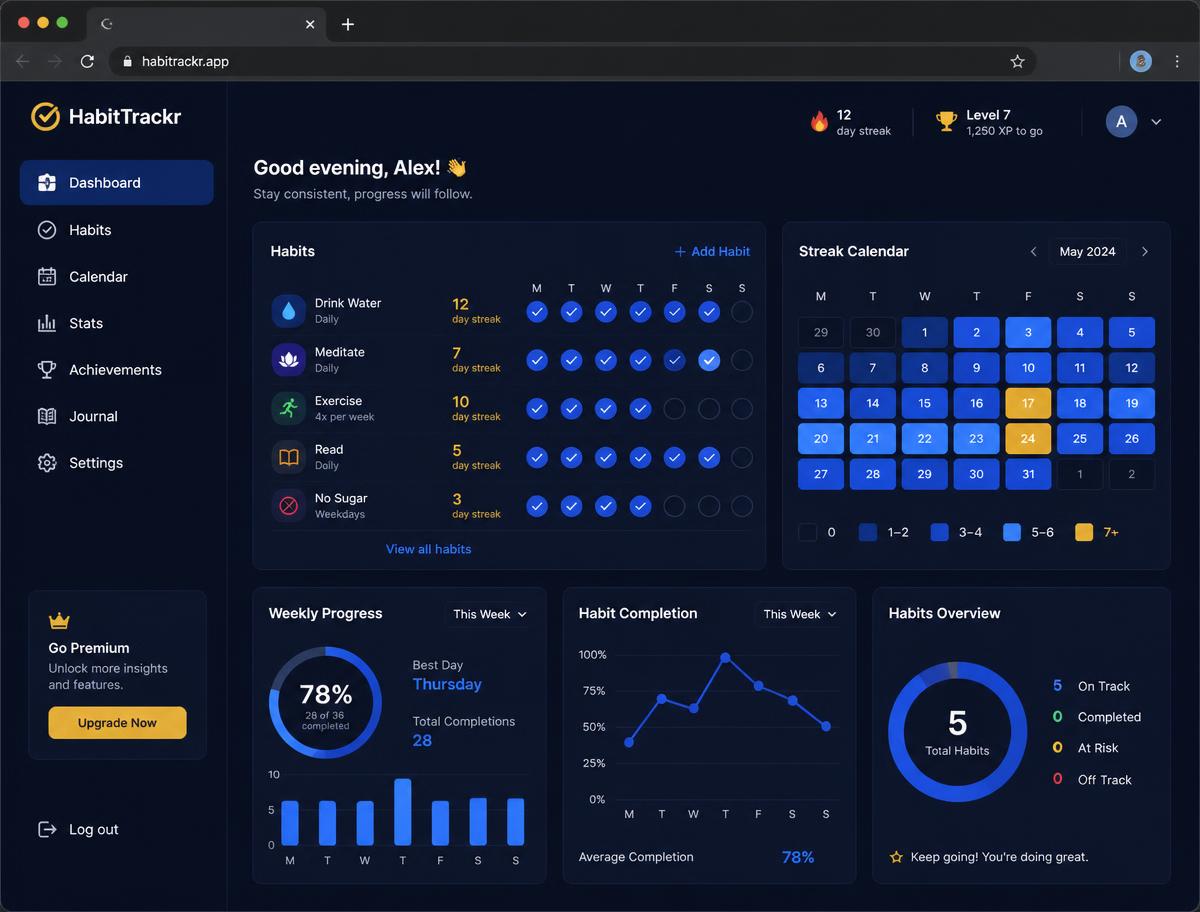 Habit Flow website mockup