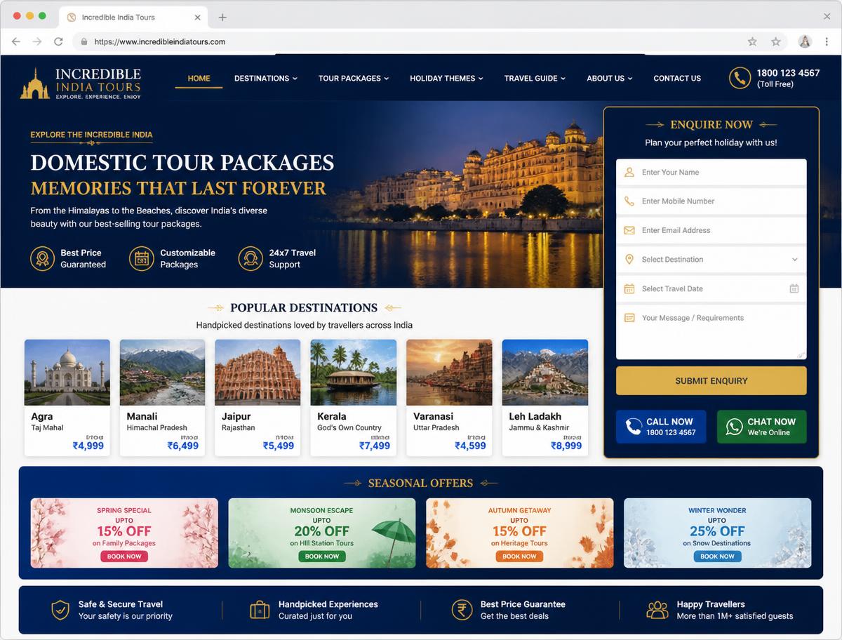 Skyfly India website mockup